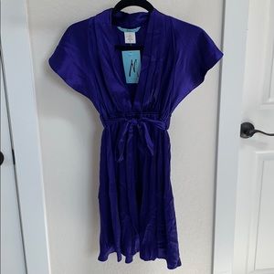 Marciano blue silk mini dress